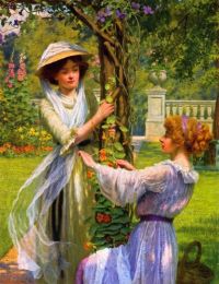 Savage Cooper Walter Young Woman In A Flower Garden canvas print