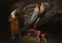 Scheffer Ary Dante And Virgil Meet Francesca Da Ramini And Paolo Malatesta canvas print