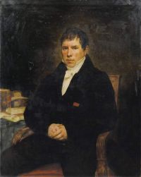 Scheffer Ary Portrait Of A Man At His Desk