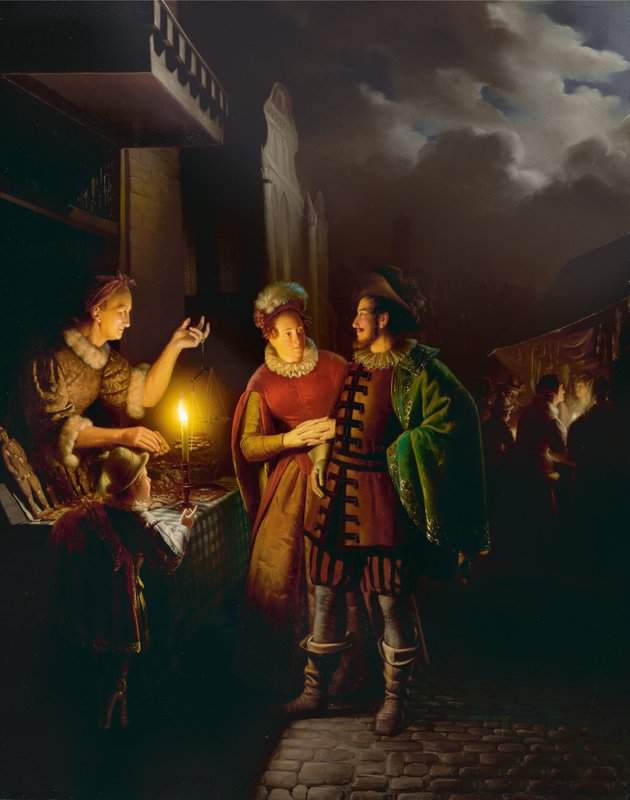 Schendel Petrus Van A Gingerbread Seller By Candlelight 1838 canvas print