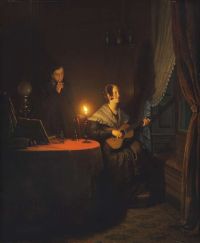 Schendel Petrus Van A Private Concert 1844 مطبوعة على القماش