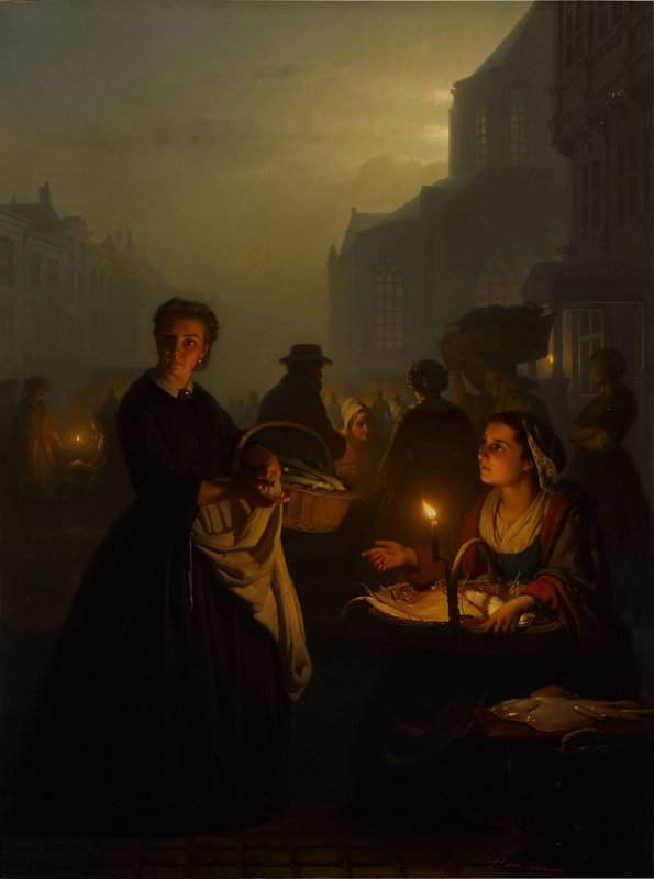 Schendel Petrus Van Fish Market At The Sint Jacobskerk 1866 canvas print