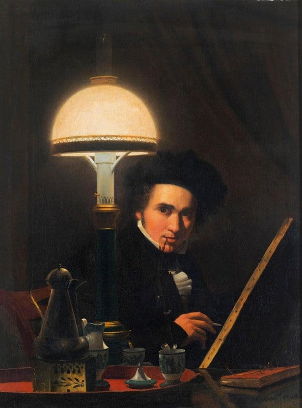 Schendel Petrus Van Self Portrait By Lamplight canvas print