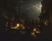 Schendel Petrus Van The Candlelit Market Ca. 1852