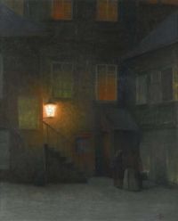 Schikaneder Jakub Ein Innenhof in der Prager Altstadt Ca. 1900 10 Leinwanddruck