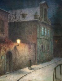 Schikaneder Jakub A Street in Winter 1905 10 قماش مطبوع