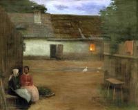 Schikaneder Jakub Early Evening In A Village Ca. 1900 canvas print
