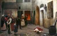 Schikaneder Jakub Murder In The House 1890 canvas print