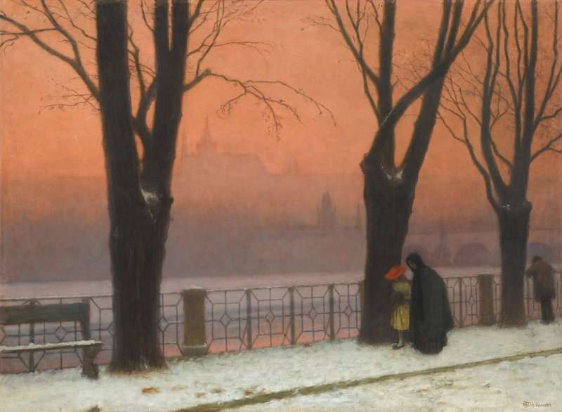 Schikaneder Jakub Winter In Prague Ca. 1915 canvas print