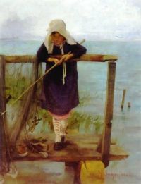 Schjerfbeck Helene Girl Fishing 1884