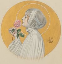 Schwabe Carlos Jeune Femme A La Rose 1909