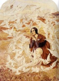 Schwabe Carlos Virgin With Doves canvas print