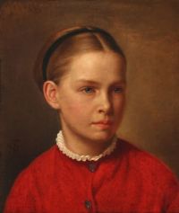 Schwartz Frans Porträt eines jungen Mädchens mit goldenem Haar 1867 Leinwanddruck