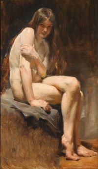 Schwartz Frans Seated Female Nude canvas print