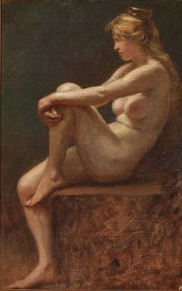 Schwartz Frans Seated Female Nude In Profile canvas print