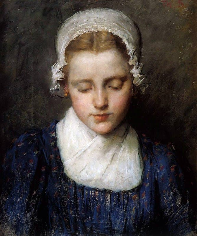 Schwartze Therese A Portrait Of A Young Girl canvas print