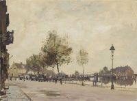 Seago Edward A Busy Street In Purmerend North Holland canvas print