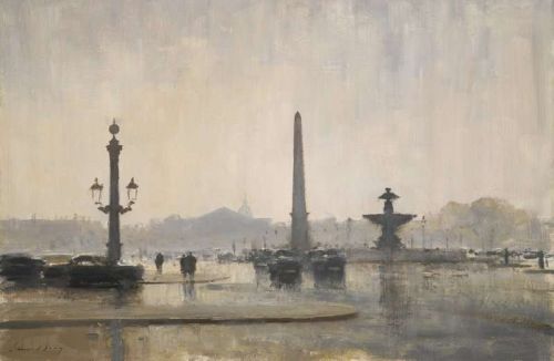 Seago Edward A Winter Day In The Place De La Concorde Paris canvas print