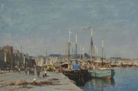 Seago Edward Boats In The Harbour Dieppe canvas print