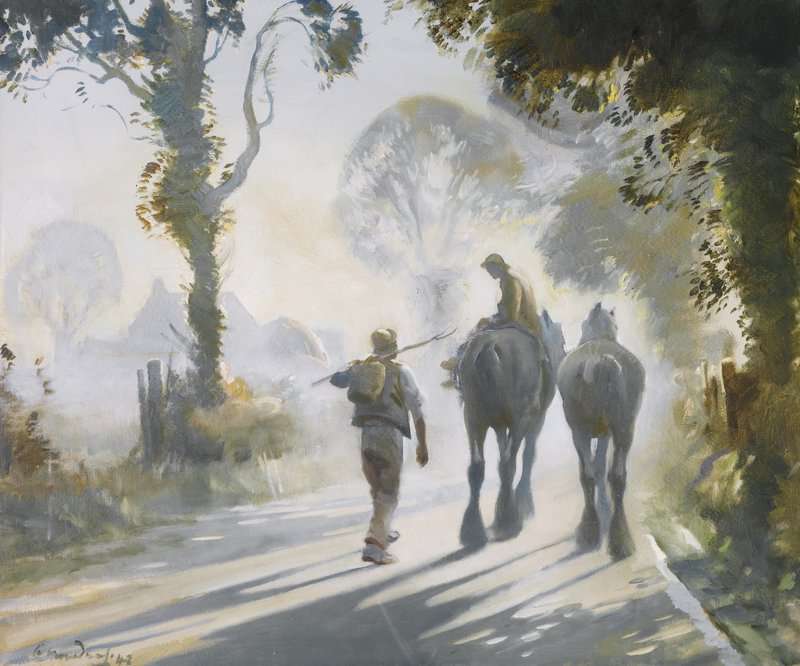 Seago Edward Early Morning Britford Lane 1942 canvas print