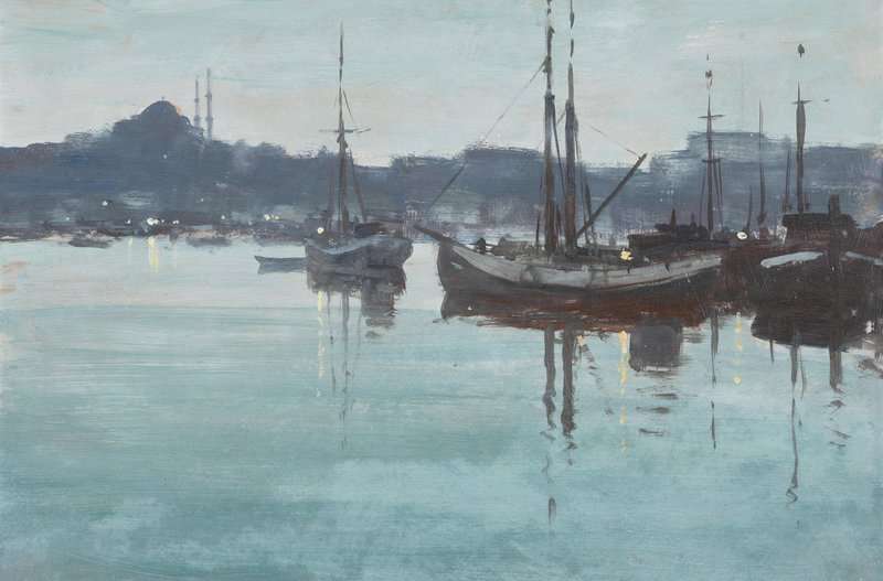 Seago Edward Fishing Boats At Anchor Dawn Istanbul canvas print