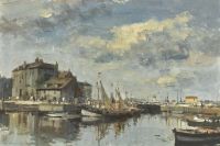 Seago Edward Fishing Boats At The Lieutenance Honfleur canvas print
