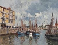 Seago Edward Fishing Boats Honfleur canvas print