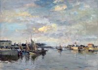 Seago Edward Fishing Boats Honfleur 1 canvas print