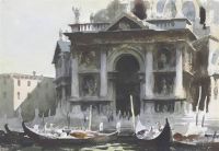 Seago Edward Gondolas By The Salute Venice canvas print