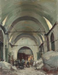 Seago Edward In The Covered Market Istanbul canvas print