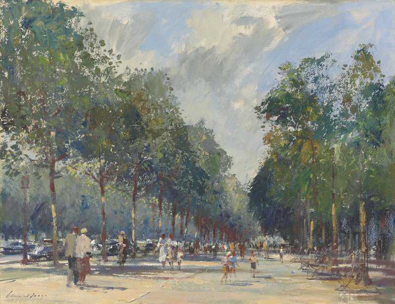 Seago Edward June In The Champs Elysees Paris canvas print