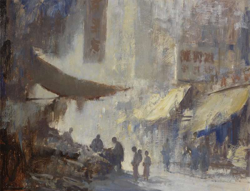 Seago Edward Morning Haze Sheung Wan Hong Kong canvas print