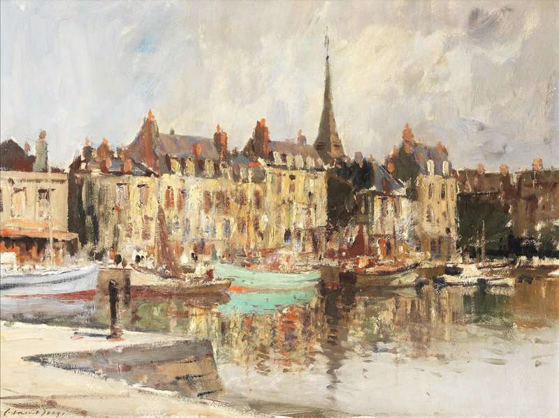 Seago Edward The Capricorn At Anchor Honfleur canvas print