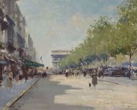 Seago Edward The Champs Elysee Looking Towards The Arc De Triomphe