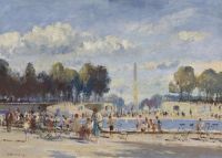 Seago Edward The Round Pond Tuileries Gardens Paris canvas print
