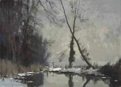 Seago Edward The Still Pool In Winter canvas print