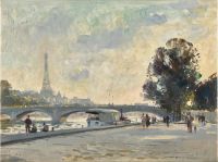 Seago Edward View Of The Seine Paris canvas print