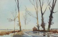 Seago Edward Winter Sunlight Norfolk canvas print