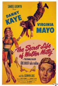 Walter Mitty의 비밀 생활 1947 영화 포스터 캔버스 프린트
