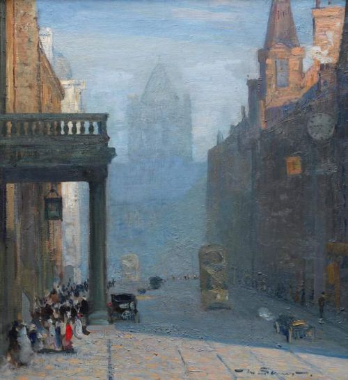 Senior Mark A View Up Park Row Towards St Anne S Cathedral Leeds Ca. 1916 canvas print