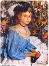 Serebriakova Zinaida Yevgenyevna Katya In Blue At The Christmas Tree