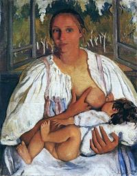 Serebriakova Zinaida Yevgenyevna Nurse With Baby canvas print