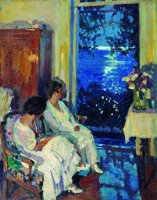 Tableaux sur toile, reproduction de Sergei Vingradov Alupka - A View At Night - 1917