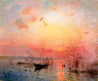 Sergej Vasil Kovskij Sunset On The Lake