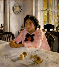 Serov Valentin Alexandrovich Girl With Peaches Portrait vs Mamontovoy 1887