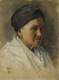 Serov Valentin Alexandrovich Portrait Of An Old Woman In Kerchief 1885