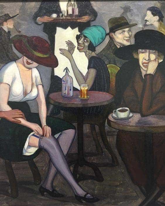 Tableaux sur toile, reproduction de Shalva Kikodze In A Caf Or Artists Coffee House In Paris 1920