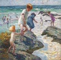 Sharp Dorothea Children On The Rocks canvas print