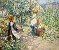 Sharp Dorothea In The Orchard Picking Plums canvas print