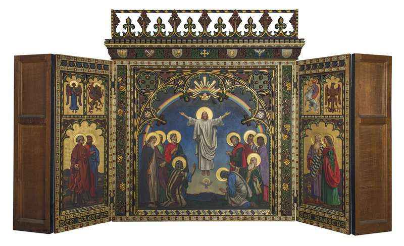 Shaw John Byam Liston A Reredos Depicting The Ascension Of Christ Surrounded By The Four Evangelists For Holy Trinity Church Bournemouth 1910 canvas print